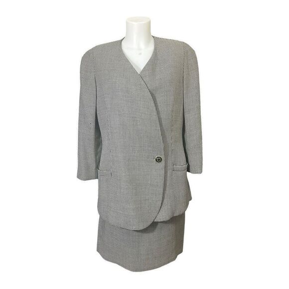 GIANNI VERSACE Couture Made In Italy 2 Pc Blazer & Skirt Set Wool Silk Vintage - Picture 1 of 16